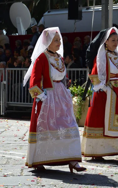 Cagliari, Sardunya 05.01.2019: Aziz Efisio dini geçit töreni