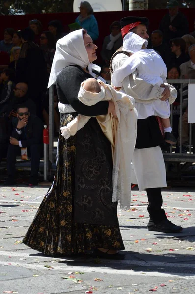 Cagliari, Sardunya 05.01.2019: Aziz Efisio dini geçit töreni