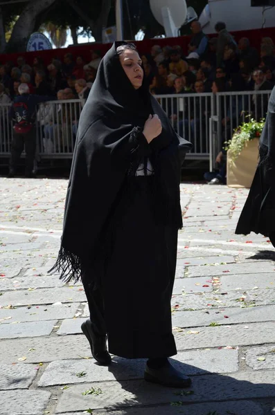 Cagliari, Sardunya 05.01.2019: Aziz Efisio dini geçit töreni