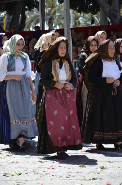 Cagliari, Sardunya 05.01.2019: Aziz Efisio dini geçit töreni