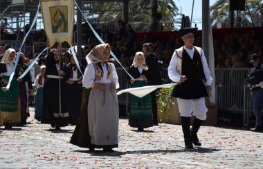 Cagliari, Sardunya 05.01.2019: Aziz Efisio dini geçit töreni