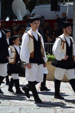 Cagliari, Sardunya 05.01.2019: Aziz Efisio dini geçit töreni