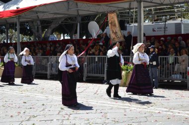 Cagliari, Sardunya 05.01.2019: Aziz Efisio dini geçit töreni