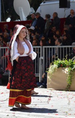 Cagliari, Sardunya 05.01.2019: Aziz Efisio dini geçit töreni