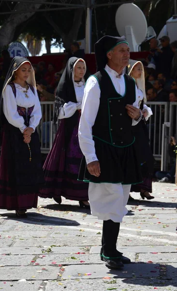 Cagliari, Sardunya 05.01.2019: Aziz Efisio dini geçit töreni