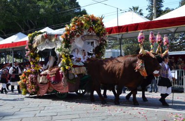 Cagliari, Sardunya 05.01.2019: Aziz Efisio dini geçit töreni