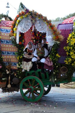 Cagliari, Sardunya 05.01.2019: Aziz Efisio dini geçit töreni