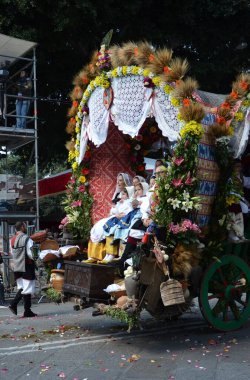 Cagliari, Sardunya 05.01.2019: Aziz Efisio dini geçit töreni