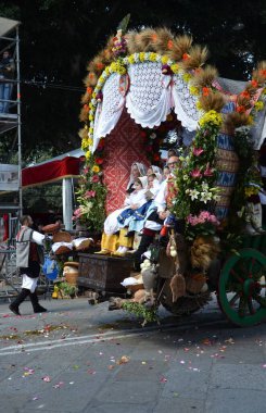 Cagliari, Sardunya 05.01.2019: Aziz Efisio dini geçit töreni