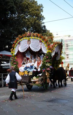 Cagliari, Sardunya 05.01.2019: Aziz Efisio dini geçit töreni