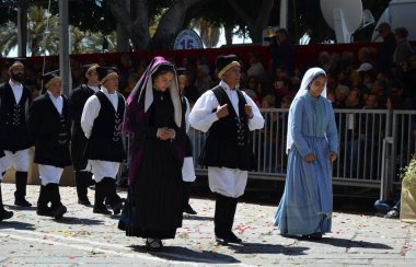Cagliari, Sardunya 05.01.2019: Aziz Efisio dini geçit töreni