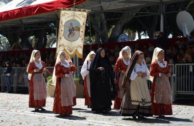 Cagliari, Sardunya 05.01.2019: Aziz Efisio dini geçit töreni