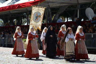 Cagliari, Sardunya 05.01.2019: Aziz Efisio dini geçit töreni