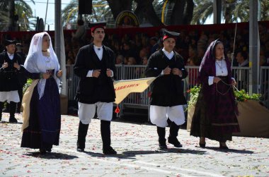 Cagliari, Sardunya 05.01.2019: Aziz Efisio dini geçit töreni