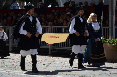 Cagliari, Sardunya 05.01.2019: Aziz Efisio dini geçit töreni