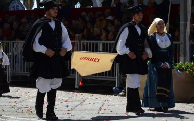 Cagliari, Sardunya 05.01.2019: Aziz Efisio dini geçit töreni