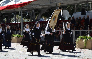 Cagliari, Sardunya 05.01.2019: Aziz Efisio dini geçit töreni