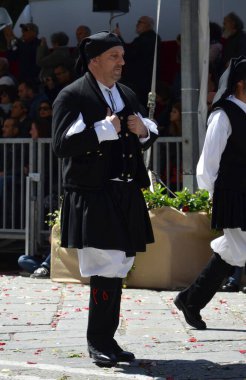 Cagliari, Sardunya 05.01.2019: Aziz Efisio dini geçit töreni