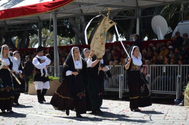 Cagliari, Sardunya 05.01.2019: Aziz Efisio dini geçit töreni