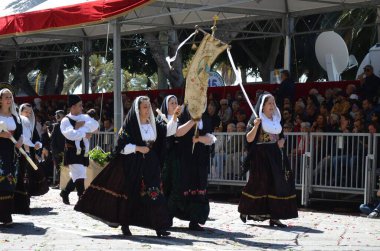 Cagliari, Sardunya 05.01.2019: Aziz Efisio dini geçit töreni