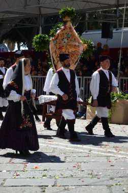 Cagliari, Sardunya 05.01.2019: Aziz Efisio dini geçit töreni