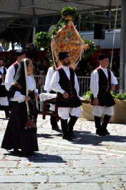 Cagliari, Sardunya 05.01.2019: Aziz Efisio dini geçit töreni