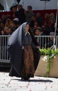 Cagliari, Sardunya 05.01.2019: Aziz Efisio dini geçit töreni