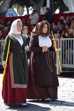 Cagliari, Sardunya 05.01.2019: Aziz Efisio dini geçit töreni