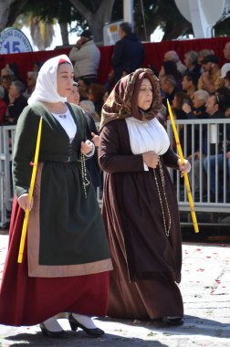 Cagliari, Sardunya 05.01.2019: Aziz Efisio dini geçit töreni