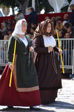 Cagliari, Sardunya 05.01.2019: Aziz Efisio dini geçit töreni