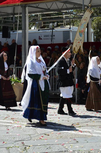 Cagliari, Sardunya 05.01.2019: Aziz Efisio dini geçit töreni
