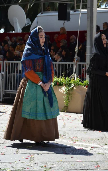 Cagliari, Sardunya 05.01.2019: Aziz Efisio dini geçit töreni