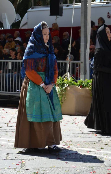 Cagliari, Sardunya 05.01.2019: Aziz Efisio dini geçit töreni