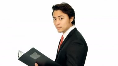 Belgelerle yakışıklı işadamı