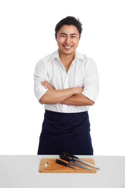 Attractive chef preparing food — Stock Photo, Image