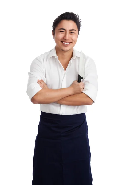 Attractive chef preparing food — Stock Photo, Image