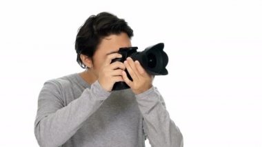 Çekici kamera adam gri