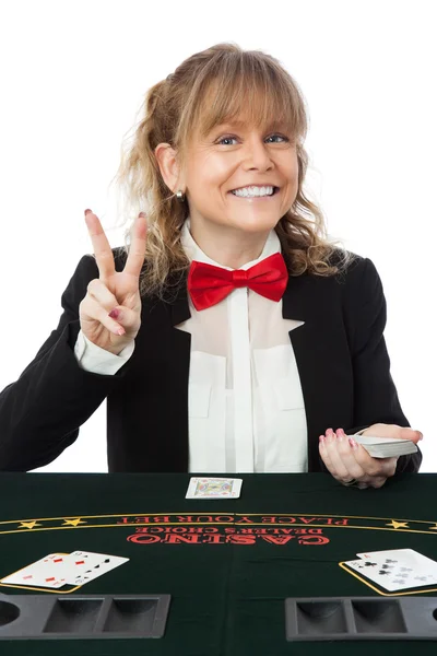 Attraktiva casino arbetare — Stockfoto