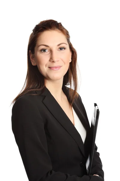 Businesswoman with clipboard — Stock Photo, Image