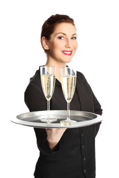 Two glasses of champagne is served! — Stock Photo, Image