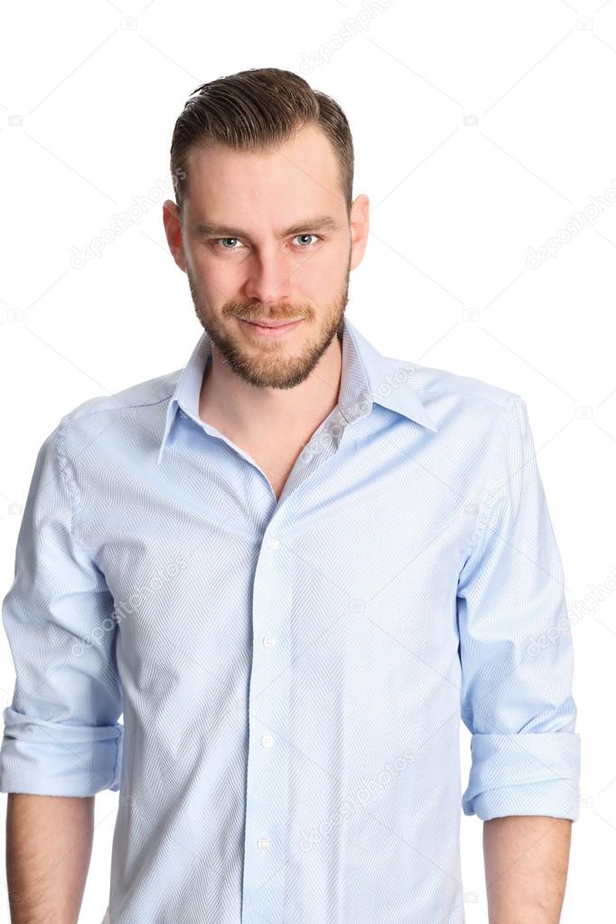 Attractive man against white background