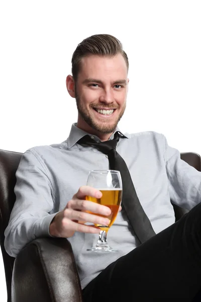 Spaß beim Biertrinken — Stockfoto