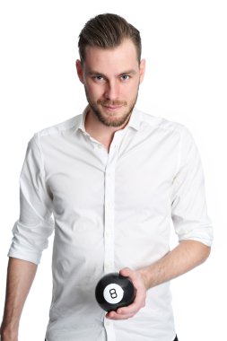 Man with 8-ball clipart