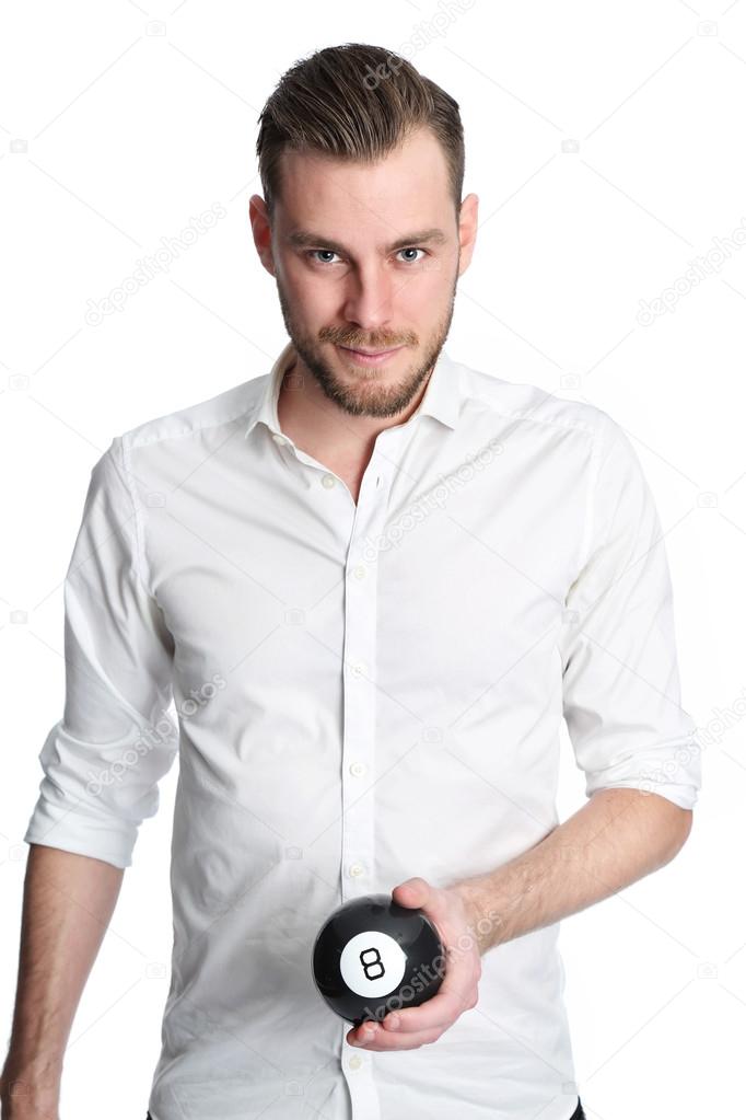 Man with 8-ball
