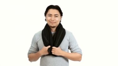 Bir ön-post egzersiz modunda Adam büyük duygu