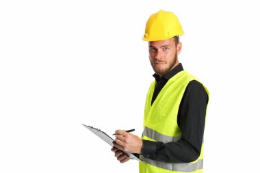 İnşaat işçisi ile Pano