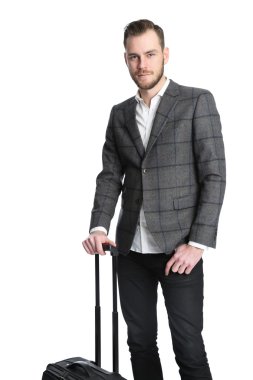 İş takım elbiseli adamı seyahat