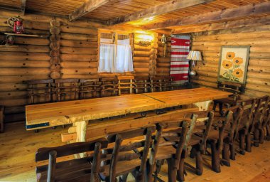 rustik iç ahşap bir evde