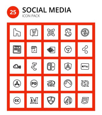SocialMedia anahtarı, zootool, pdf, mixcloud, krom Düzenlenebilir Vektör Tasarım Elemanları