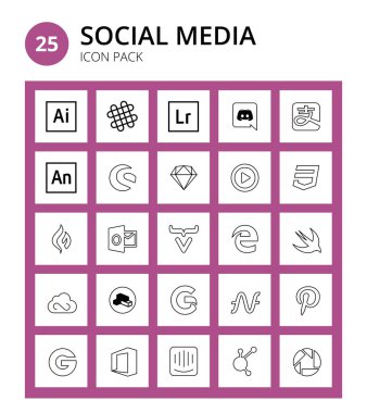 25 Sosyal Logo Vadisi, Gripfire, alipay, css, Düzenlenebilir Vektör Tasarımı Elementleri